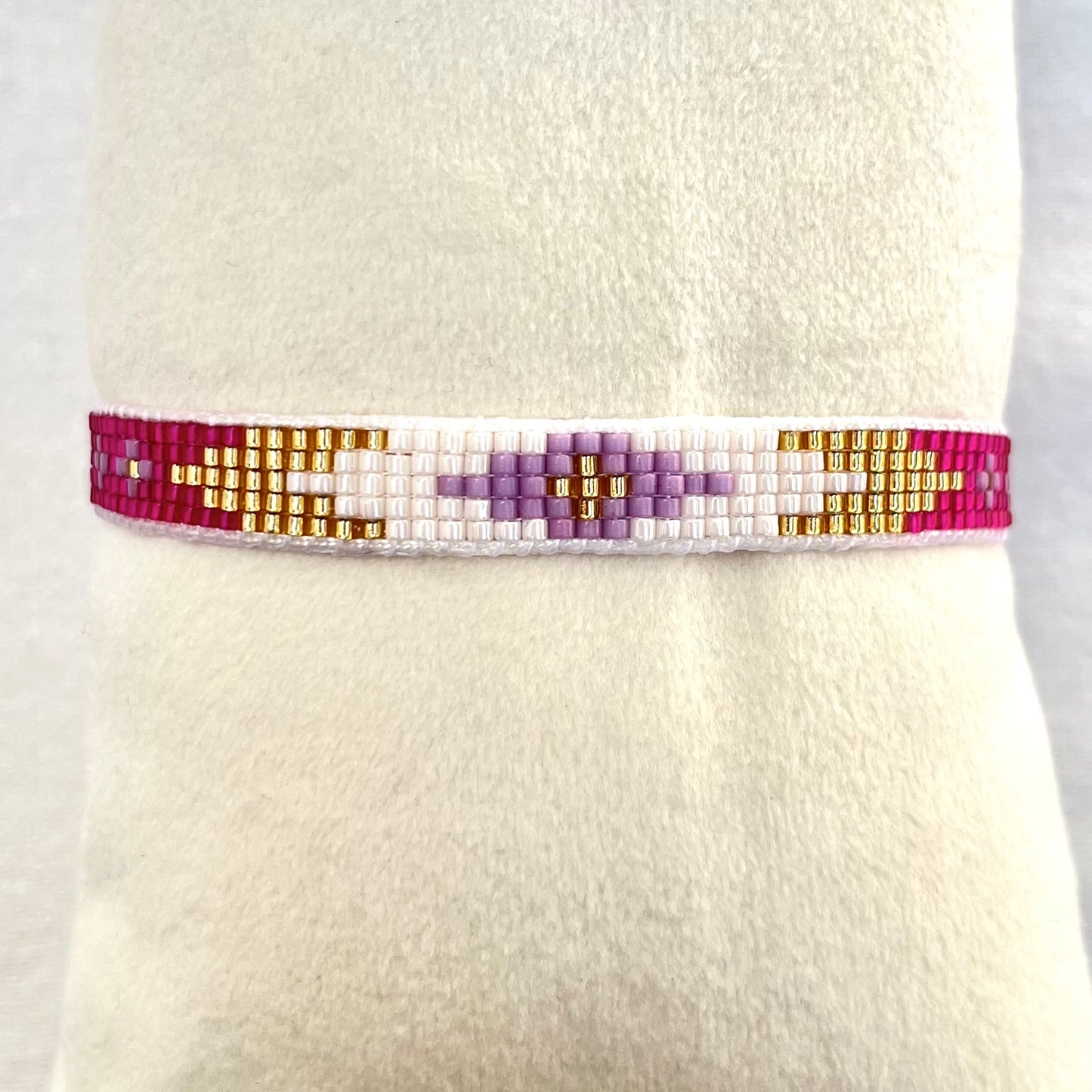 Pulsera Miyuki magenta y lila